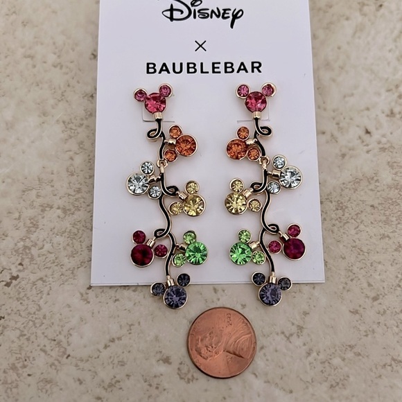 Disney x BAUBLEBAR Mickey Mouse Rhinestone Colorful Earrings New - Picture 3 of 6